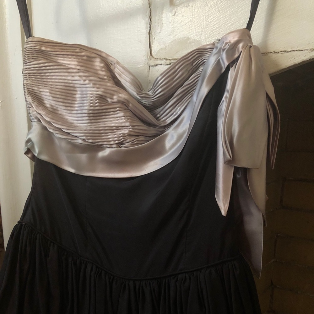 1940’s / 1950’s silk and taffeta gown with bow